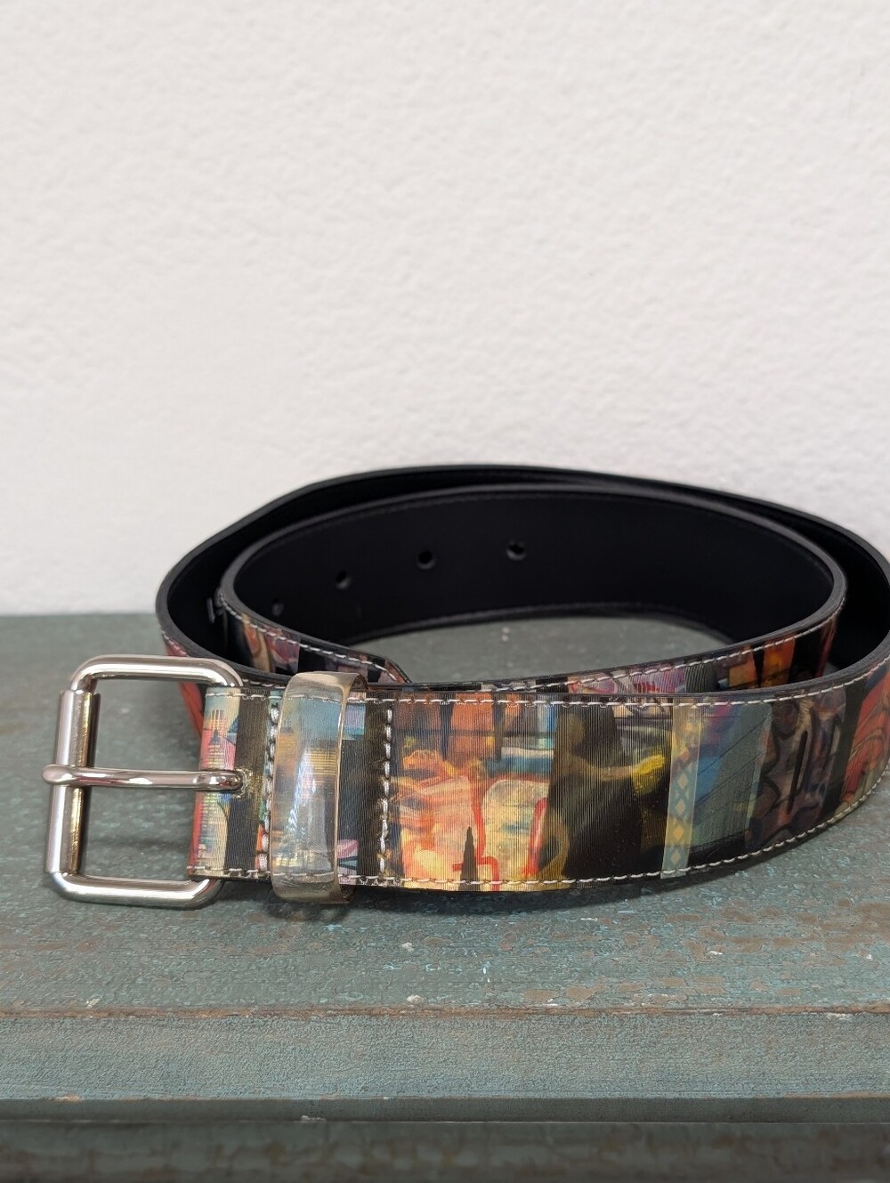 Y2K 90's Vintage Holographic "New York City" M Belt Taxi Medium ~40"x1.5" Unisex